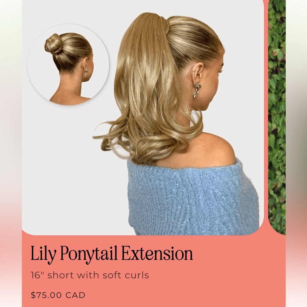 2 for $35 Lily Champagne Blonde INH Ponytail Extension - Picture 3 of 6